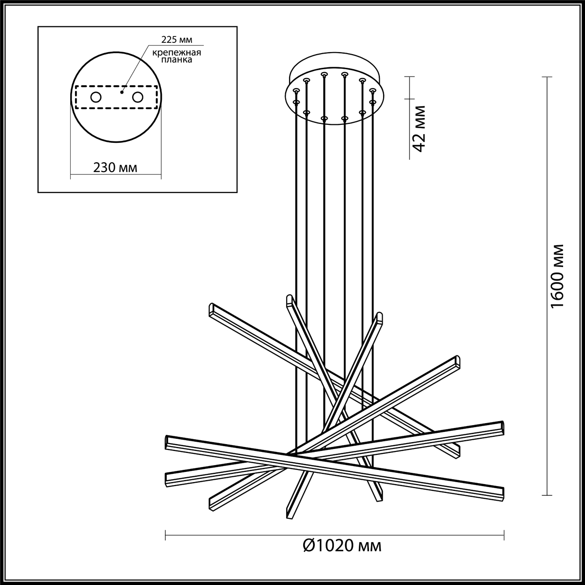 Подвесной светодиодный светильник Odeon Light L-vision Rudy 3890/96L фото