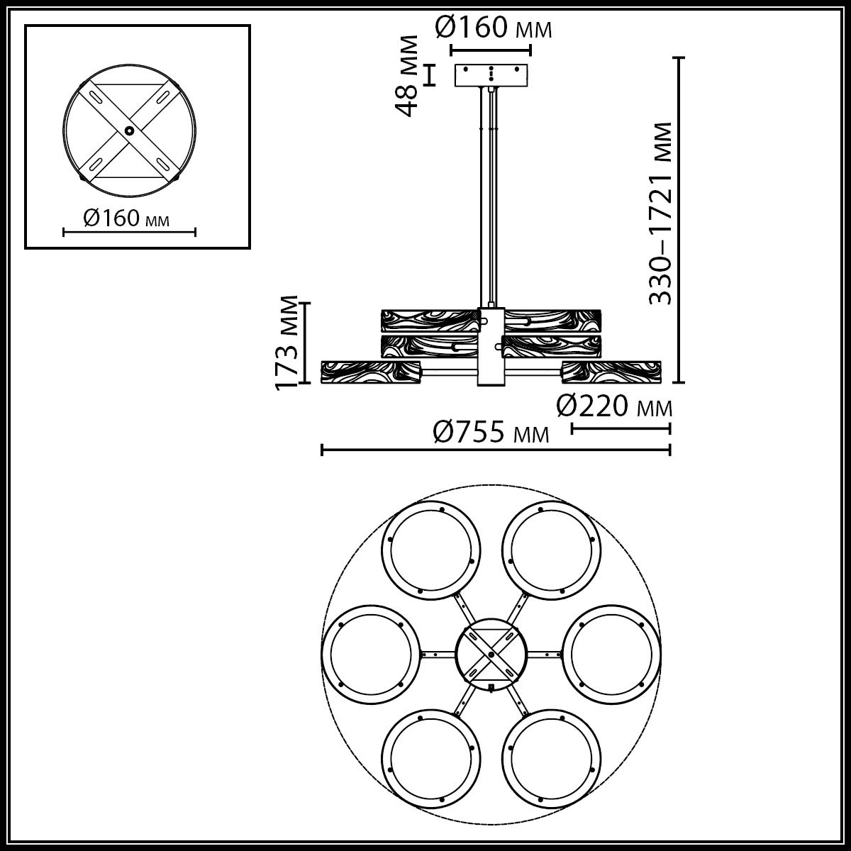 Подвесная люстра ODEON LIGHT EXCLUSIVE 5451/99LB фото