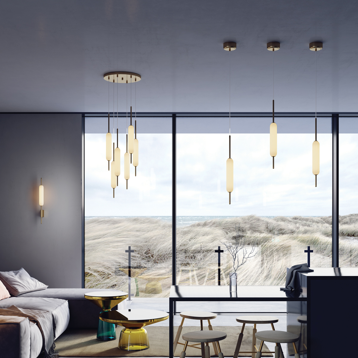 Подвесной светодиодный светильник Odeon Light Pendant Reeds 4794/12L фото