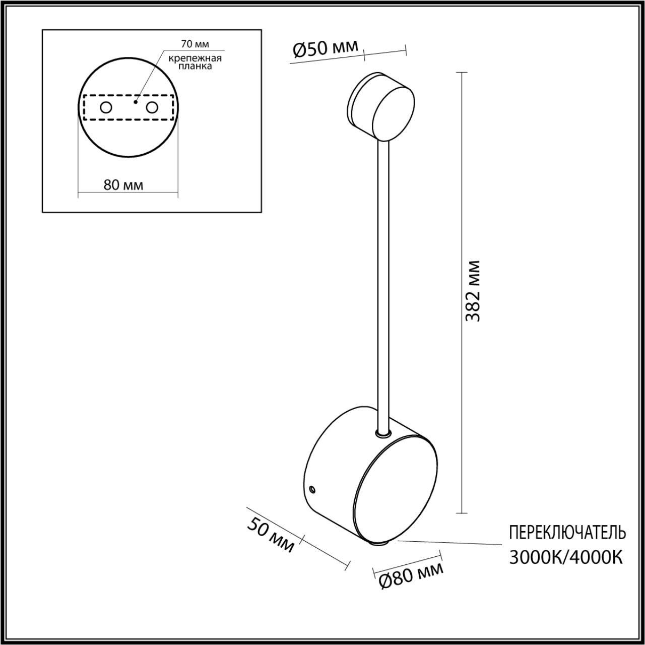 Настенный светильник ODEON LIGHT 7008/5WL фото