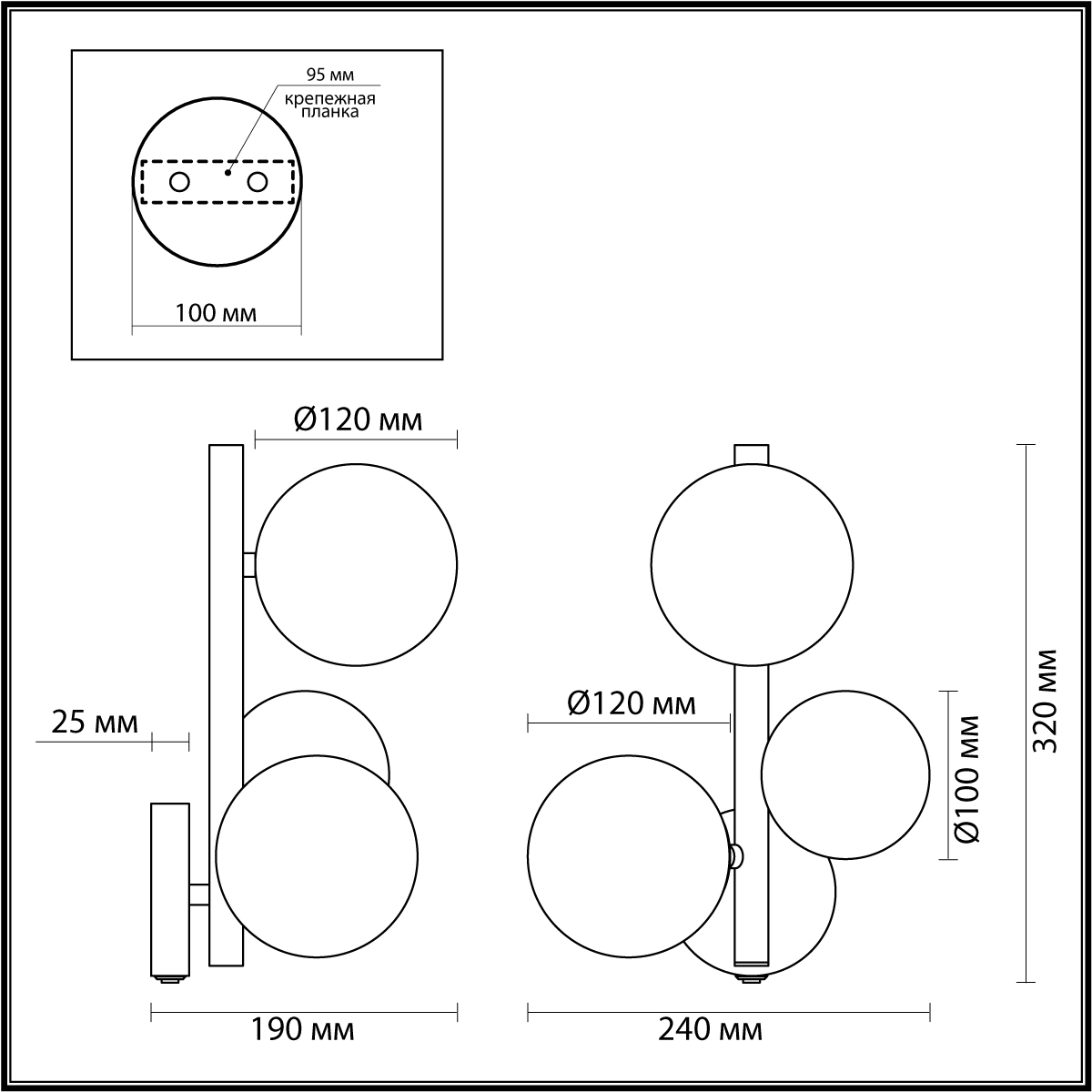 Бра Odeon Light Modern Tovi 4818/3W фото